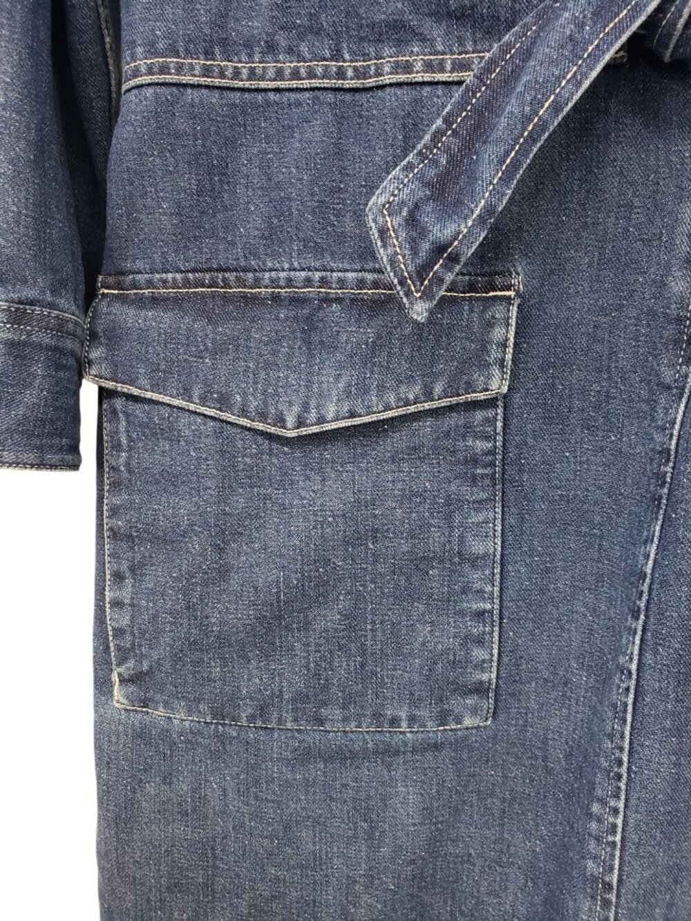 J. Crew $178 Denim Utility Dress Western Shirt Dress Tie Waist Womens 4 Office - Picture 7 of 12